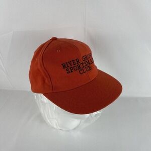 Vintage YUPOONG Brand River Grove Sportsman Club Snapback Cap Hat   100% Wool